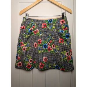 Swing Control Skirt/Skort Women's Size 8 Black Floral Stretch Tennis